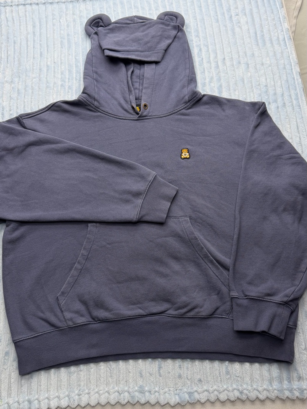 Teddy Fresh Slate Blue Hoodie with Rainbow Logo